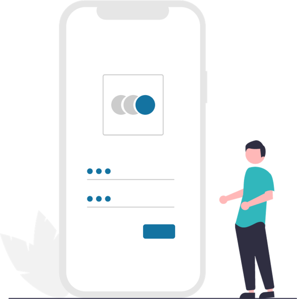 Illustration Handydisplay mit Zugangsdaten